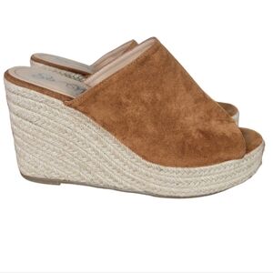 So Me "Nola" Faux Suede Rope Wedges Size 10